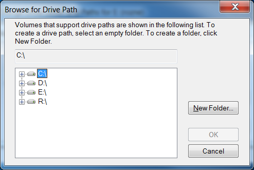 Browse for Drive Path